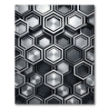 Metallic Gray Geometric Hexagon Mosaic Rug