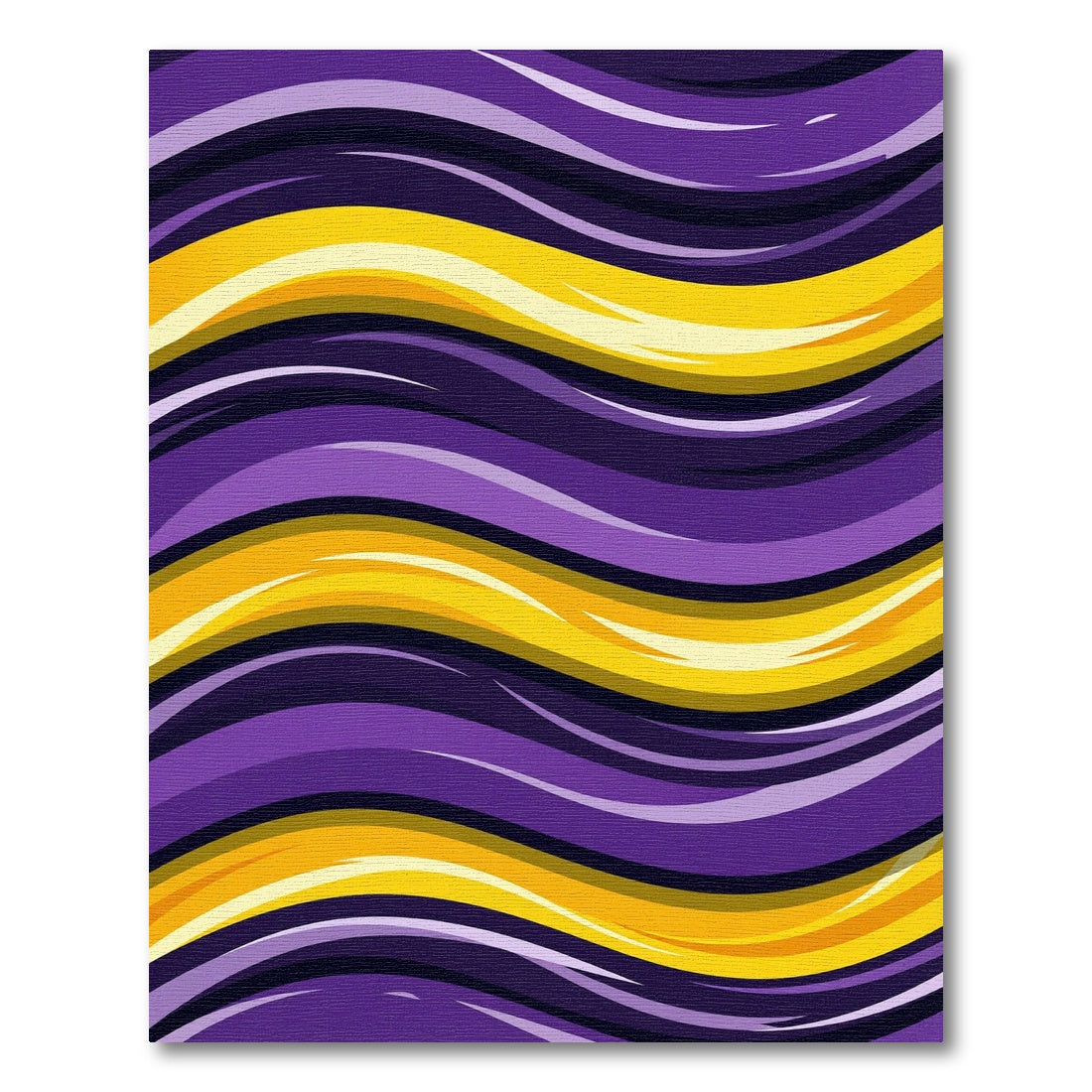Vibrant Purple Yellow Wavy Stripes Rug