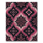 Dark Magenta Tribal Ikat Diamond Star Rug