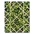 Lush Green Ivy Lattice Trellis Rug