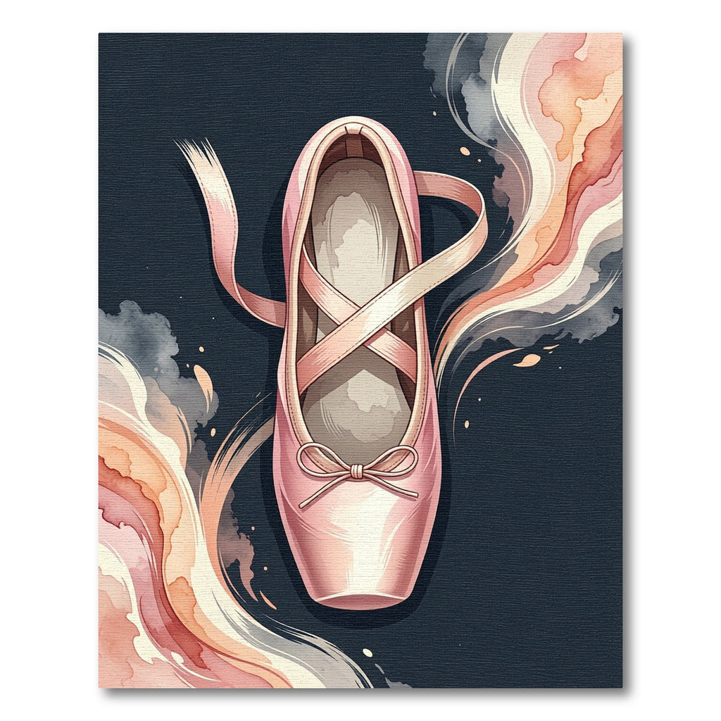 Elegant Soft Pink Ballet Slipper Swirl Rug