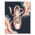 Elegant Soft Pink Ballet Slipper Swirl Rug