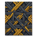 Abstract Interwoven Gray Yellow Strands Rug