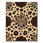 Tiger Leopard Rose Brown Medallion Rug
