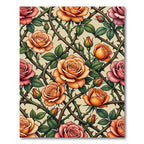 Vintage Rose Vine Trellis Rug