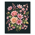 Elegant Pink Floral Botanical Bouquet Rug