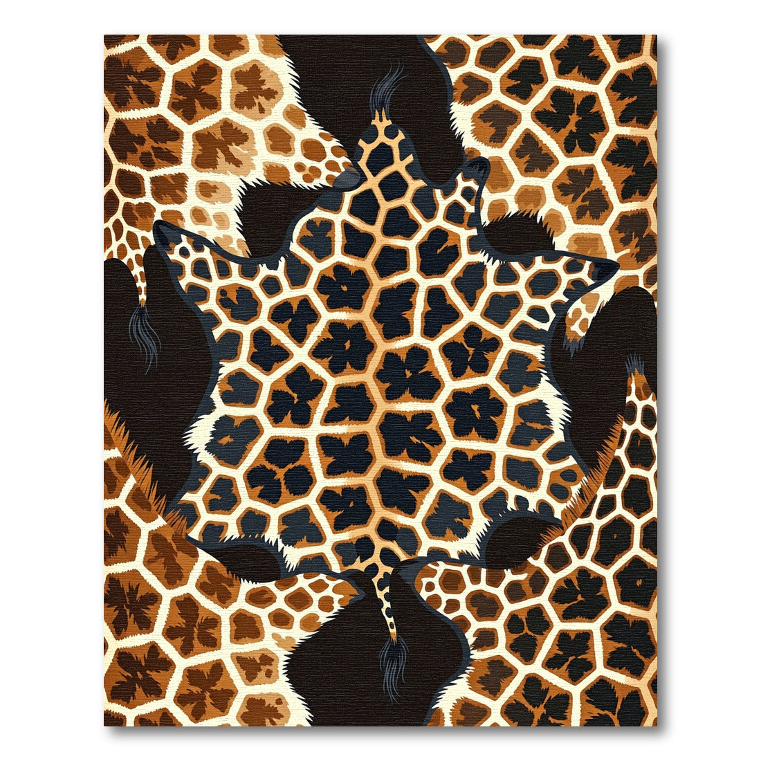 Natural Giraffe Hide Organic Shape Rug