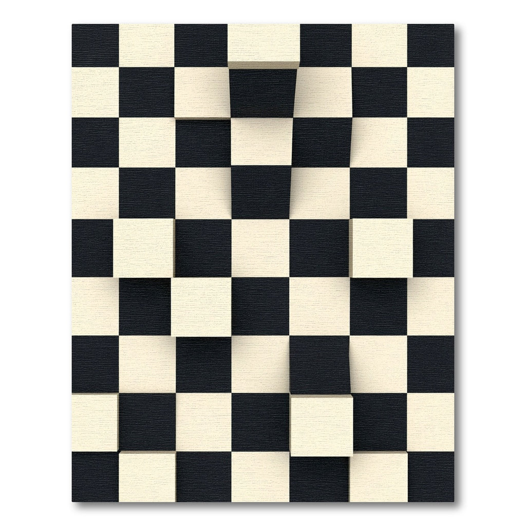 Black White Checkerboard Depth Rug