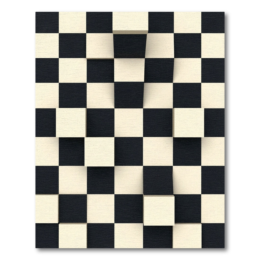 Black White Checkerboard Depth Rug