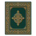 Dark Green Gold Frame Medallion Rug
