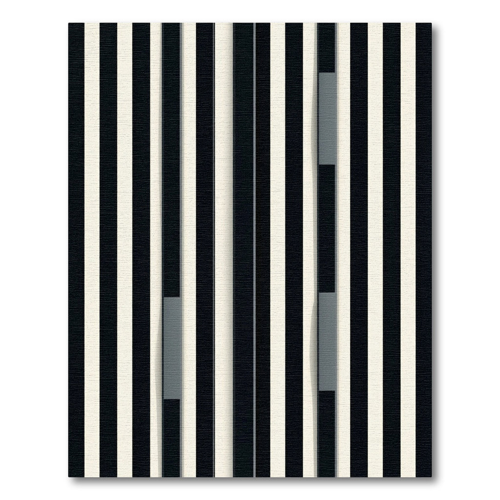 Modern Black White Gray Stripe Rug