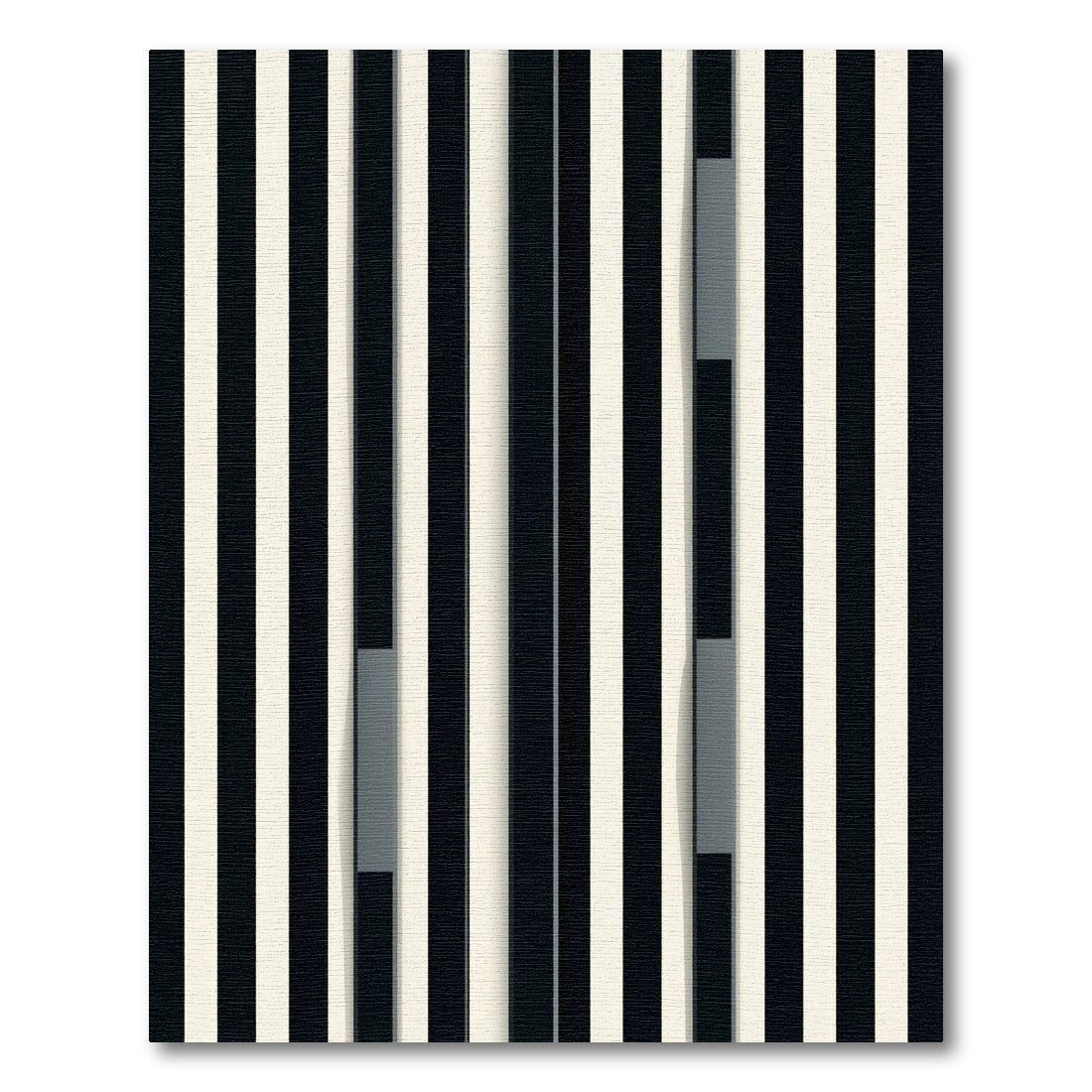 Modern Black White Gray Stripe Rug