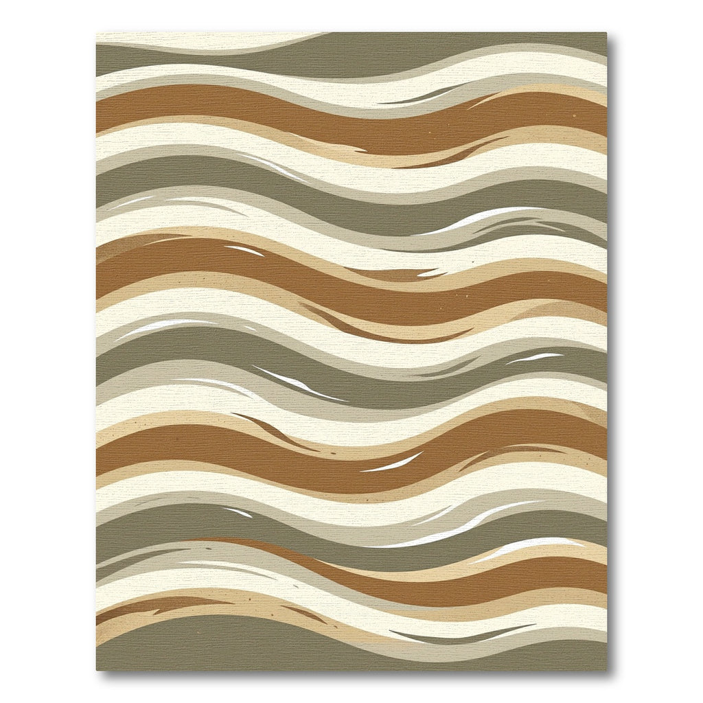 Brown Taupe Beige Flowing Lines Rug