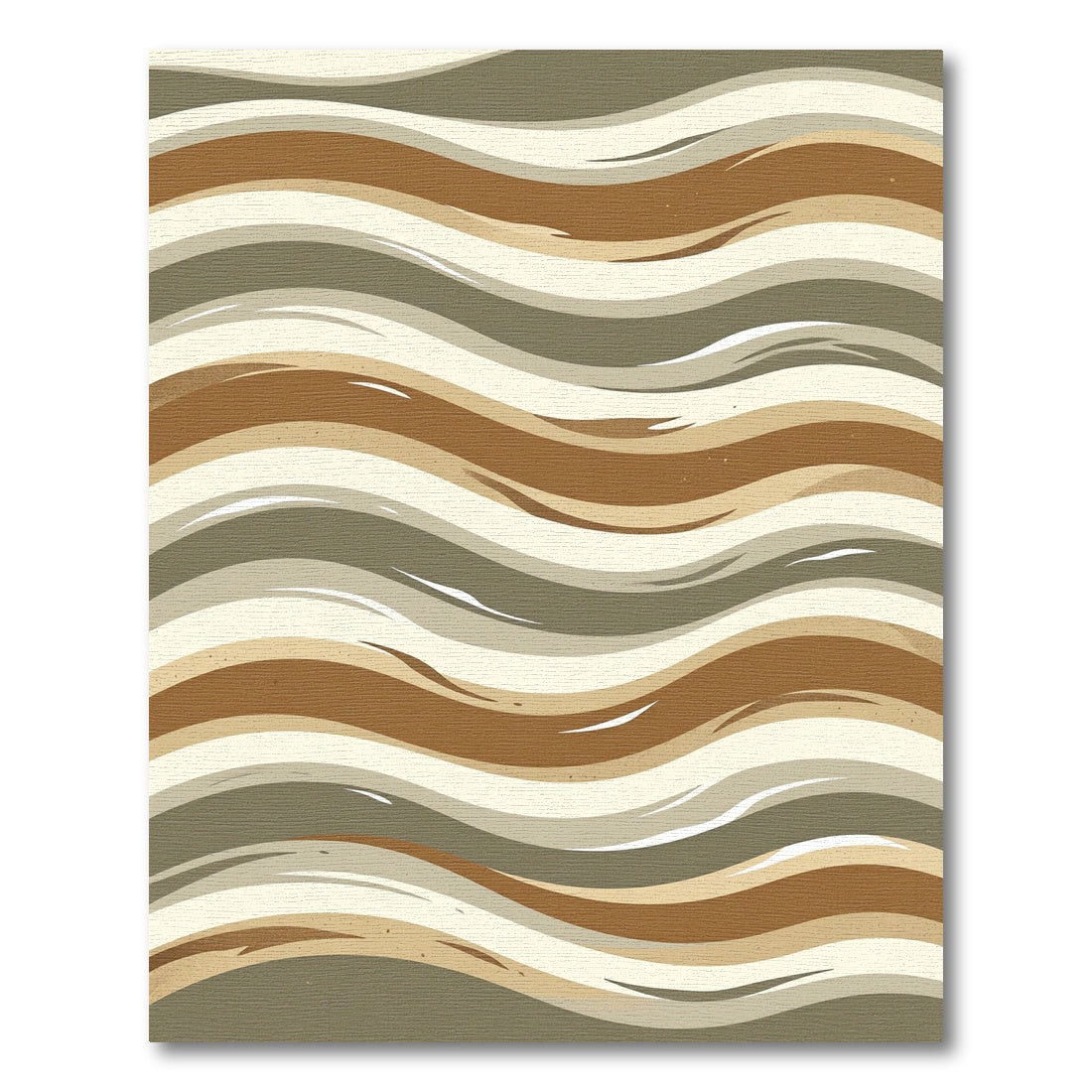 Brown Taupe Beige Flowing Lines Rug