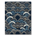 Indigo Wave Sea Shell Arched Accents Rug