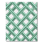 Mint Green Geometric Lattice Grid Rug
