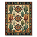Terracotta Southwestern Cactus Star Medallion Rug