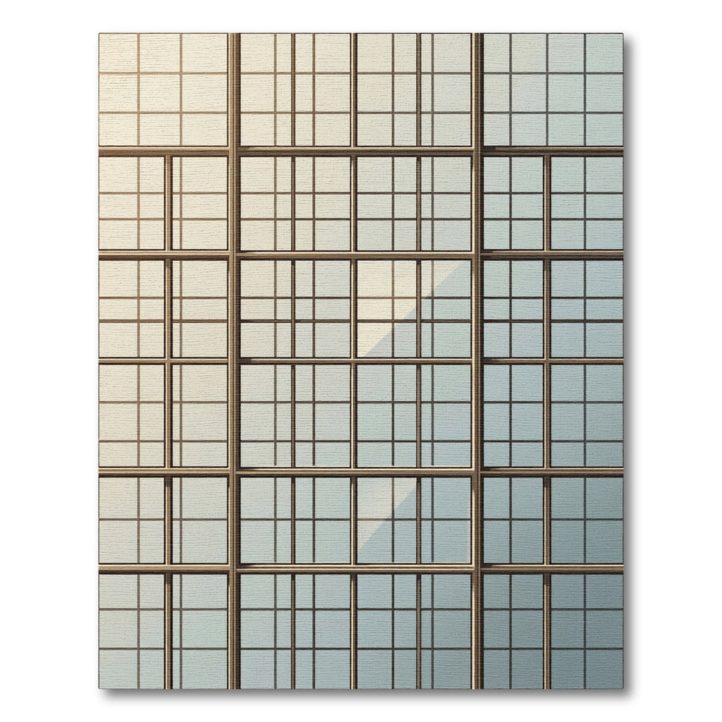 Geometric Grid Window Glass Rug