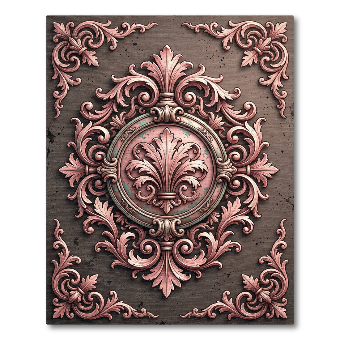 Rose Gold Flourish Medallion Rug