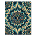 Teal Gold Sunburst Medallion Rug