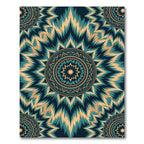Teal Gold Sunburst Medallion Rug