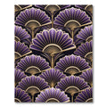 Rich Purple Gold Fan Art Deco Rug