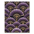 Rich Purple Gold Fan Art Deco Rug