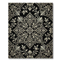 Intricate Black Ivory Acanthus Scroll Rug