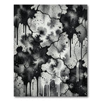 Abstract Drip Splatter Cracked Ink Rug