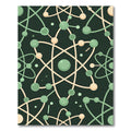 Minimalist Sage Green Atomic Orbit Illustration Rug