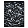 Monochrome Abstract Wave Motion Rug