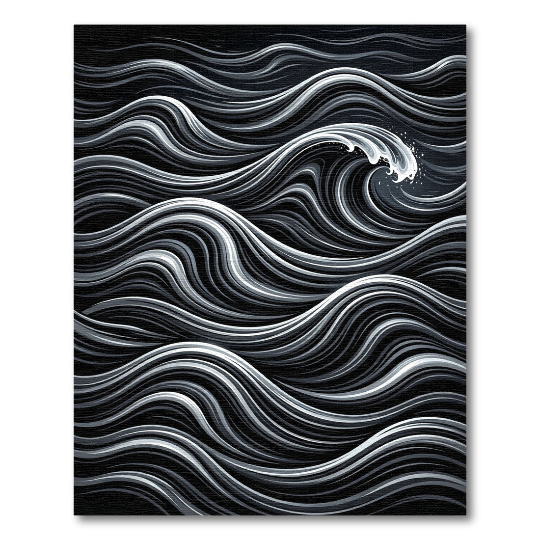 Monochrome Abstract Wave Motion Rug