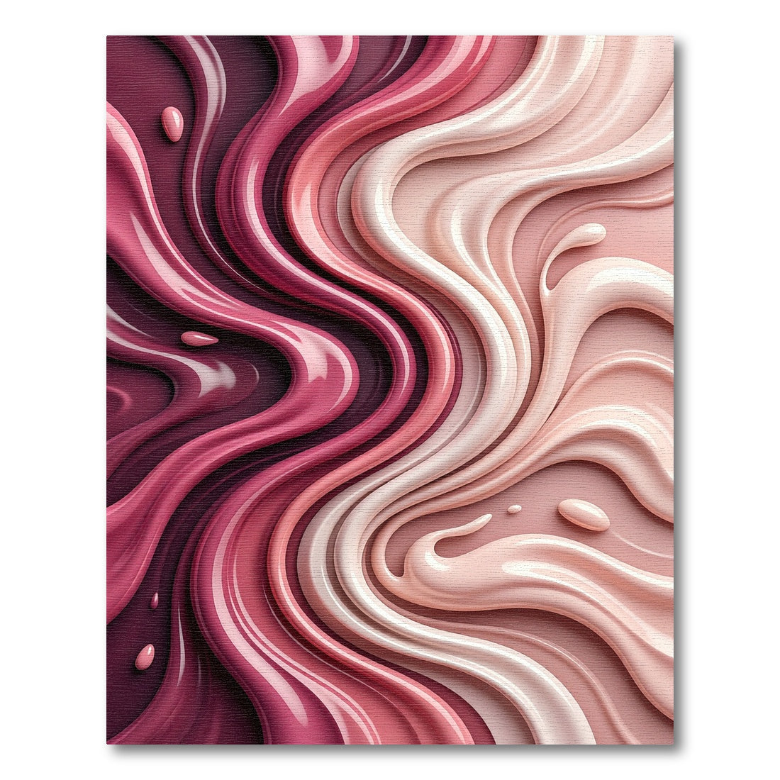 Rich Pink Creamy Swirls Rug