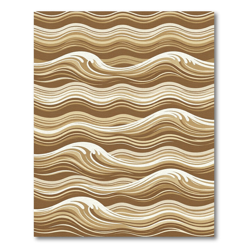 Earthy Brown Wavy Abstract Waves Rug