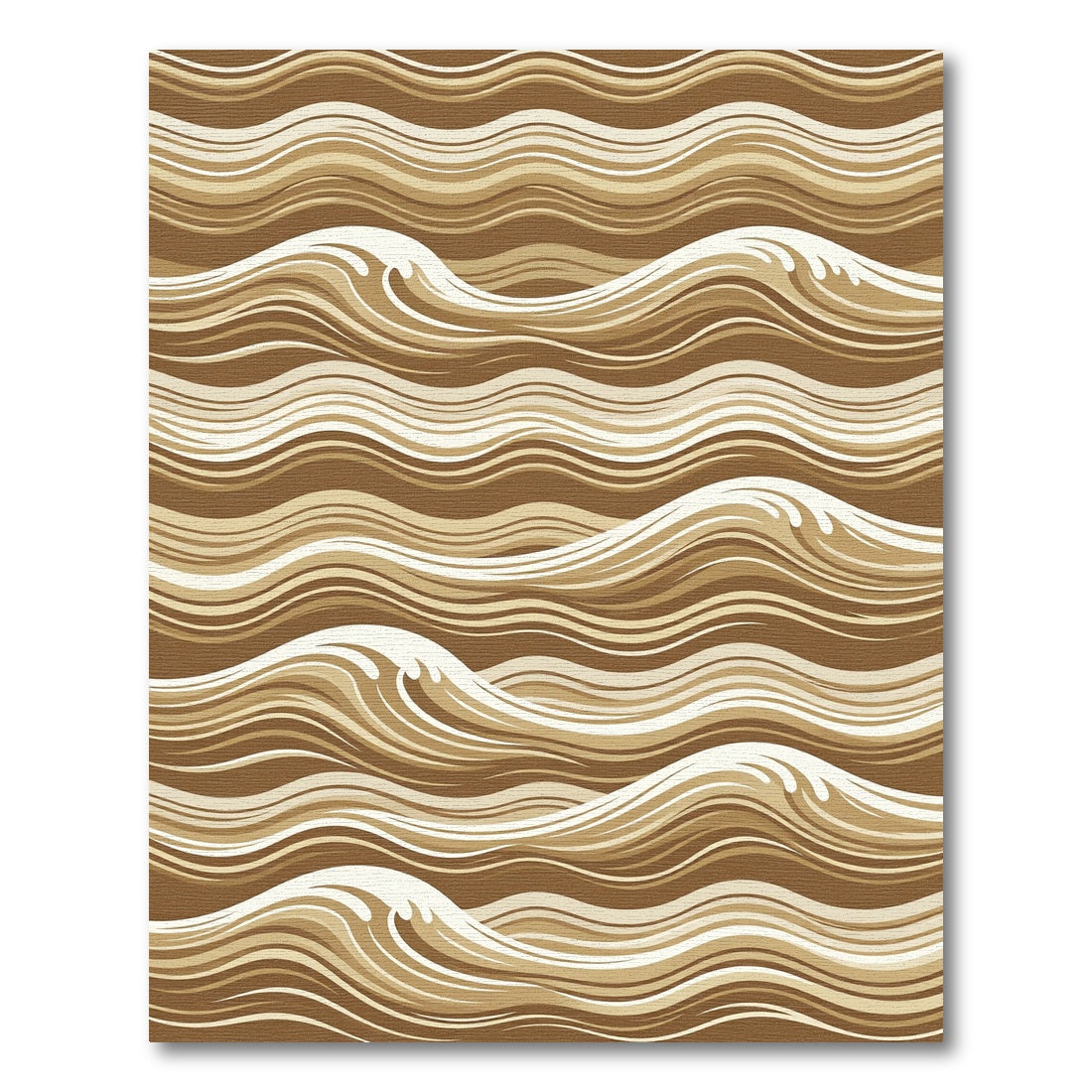 Earthy Brown Wavy Abstract Waves Rug