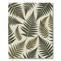 Forest Green Fern Leaf Art Rug