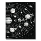 Monochromatic Cosmic Solar System Galaxy Art Rug
