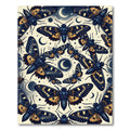 Celestial Midnight Moth Lunar Art Rug
