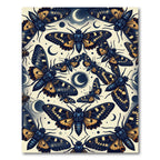 Celestial Midnight Moth Lunar Art Rug