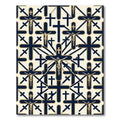Navy and Gold Religious Icon Rug