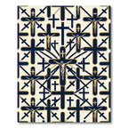 Navy and Gold Religious Icon Rug