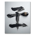 Abstract Black Ink Brush Strokes Rug