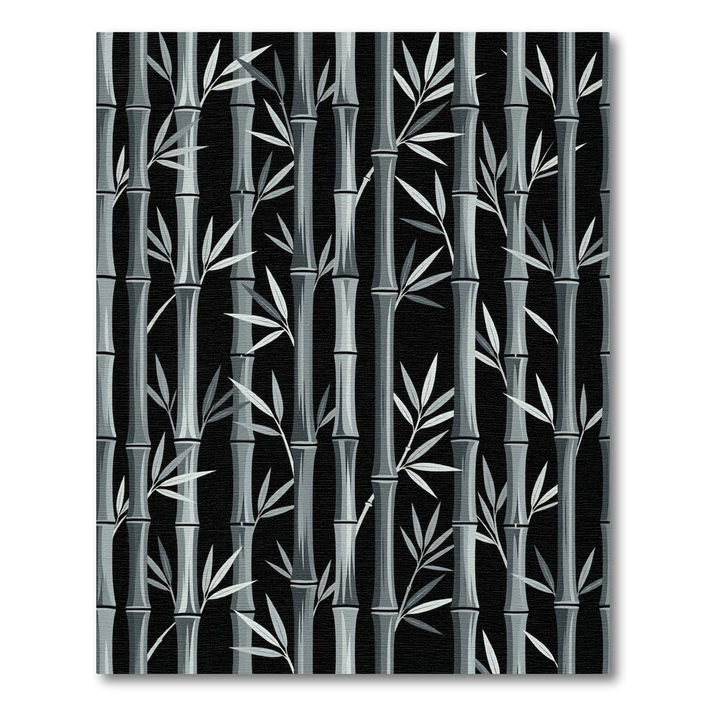 Monochromatic Bamboo Forest Serenity Rug