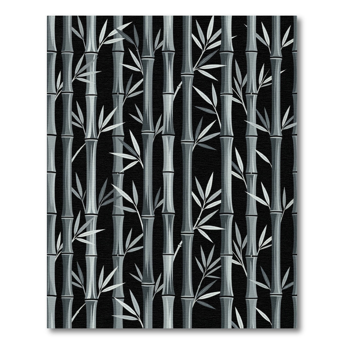 Monochromatic Bamboo Forest Serenity Rug