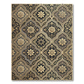 Elegant Gold Rose Damask Medallion Rug