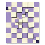 Lilac Cream 3D Cubes Mosaic Rug