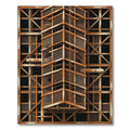 Industrial Rusty Metallic Grid Texture Rug