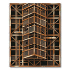 Industrial Rusty Metallic Grid Texture Rug