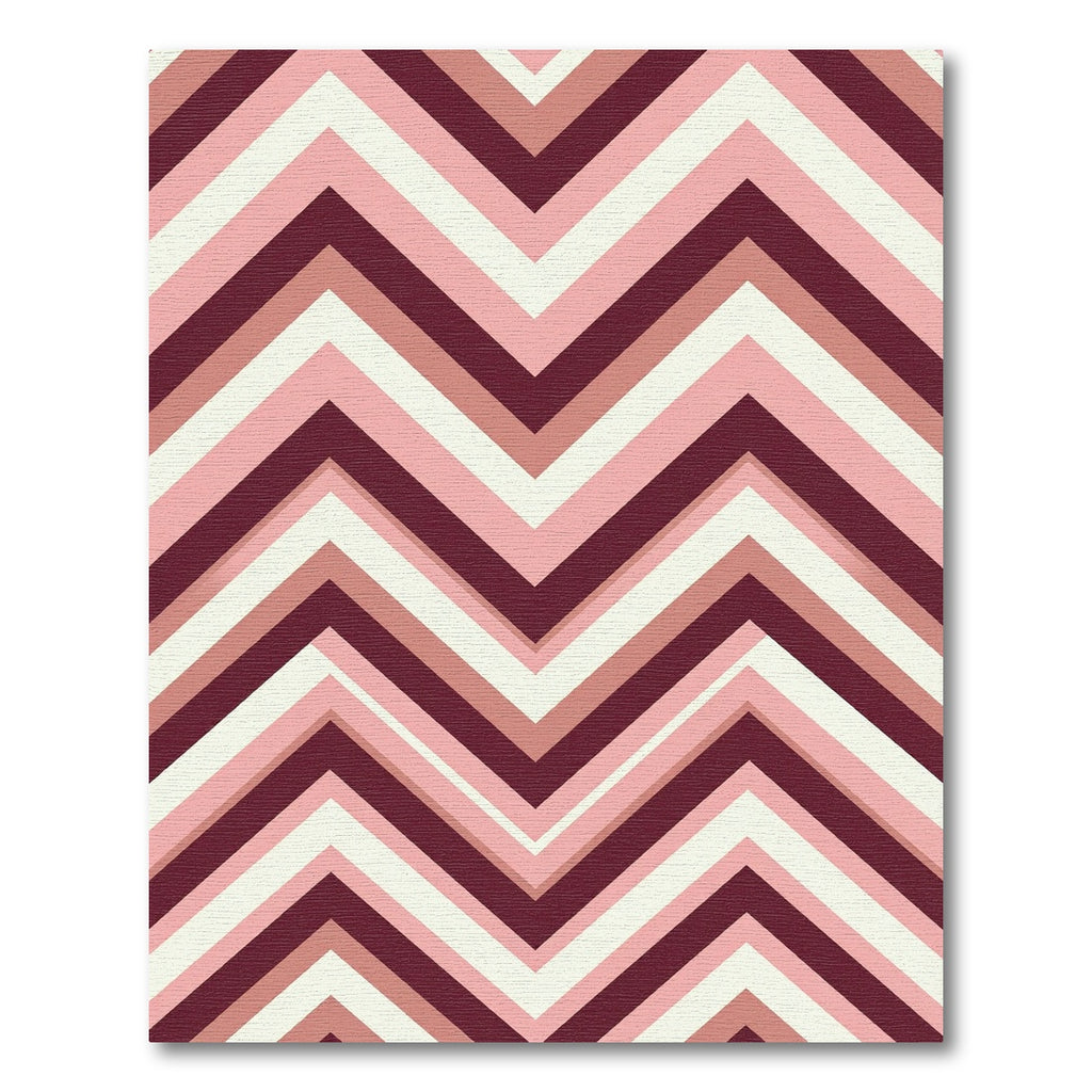 Burgundy Pink Chevron Stripe Rug