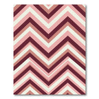 Burgundy Pink Chevron Stripe Rug